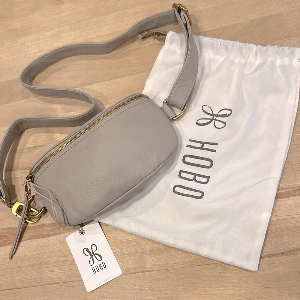 HOBO Taupe Leather Crossbody Bag